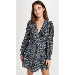 NWT English Factory Size XS Floral Wrapped Mini Dress Ruffles Feminine